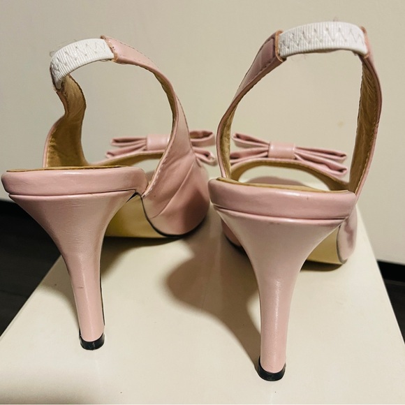 Pink peep toe slingback heels - Picture 2 of 4